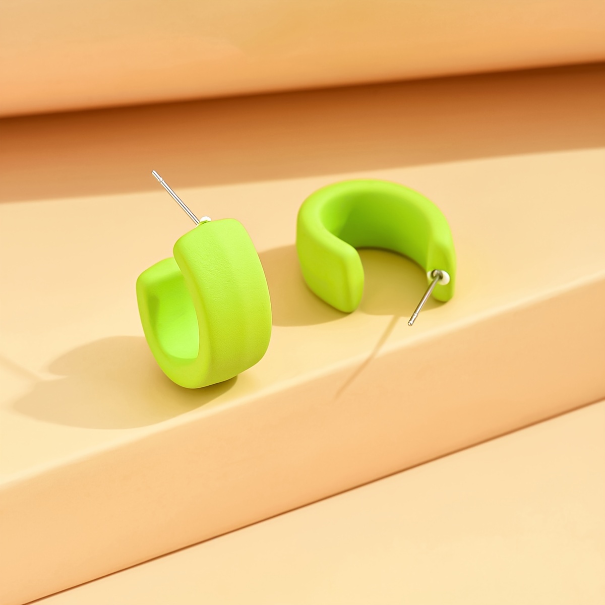 Acrylic Hoop Earrings Stainless Steel Ear Drops - Casual Wear